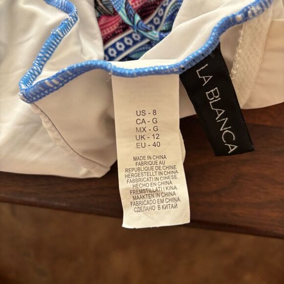 La Blanca Realist Printed Criss Cross Swimsuit 8 - Picture 6 of 10